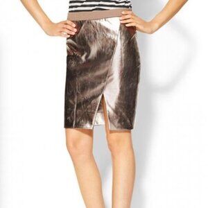 NWT Tinley Road Metallic Faux Leather Pencil Skirt